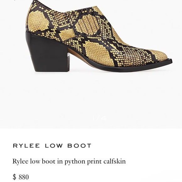 Chloe Rylee Low Boot 🥾 Snake Skin Python Print One of the "It" Patterns Luxe - Picture 2 of 16